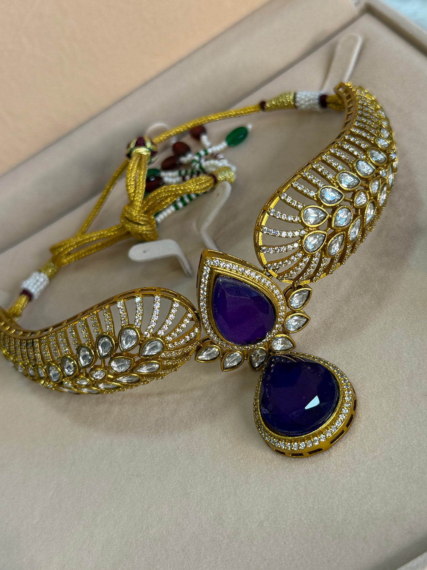 Premium moissanite necklace set(purple)