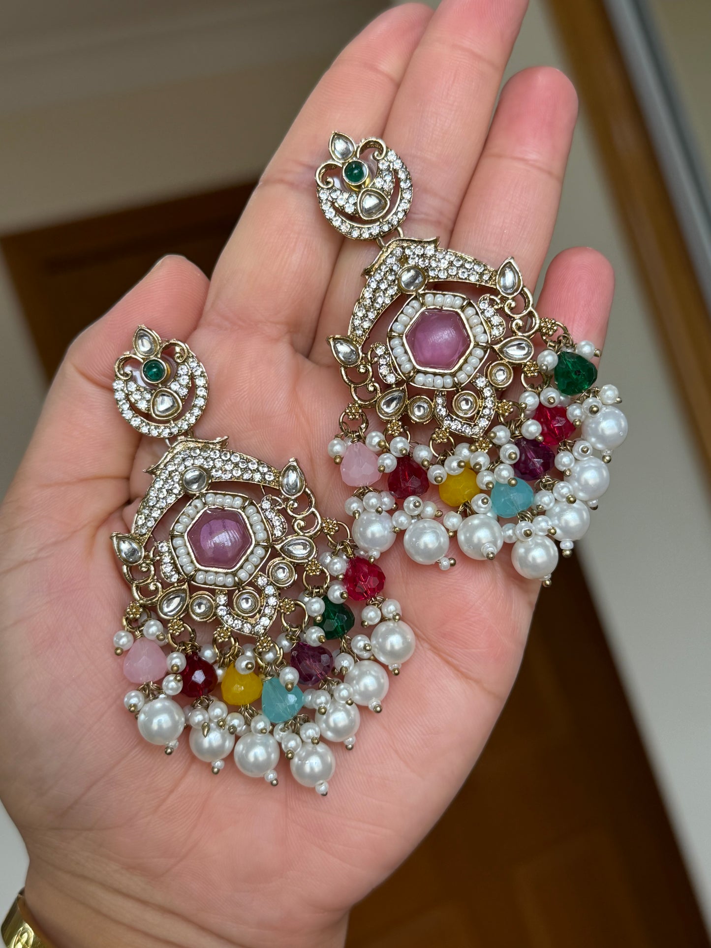 Kundan earrings (multi)