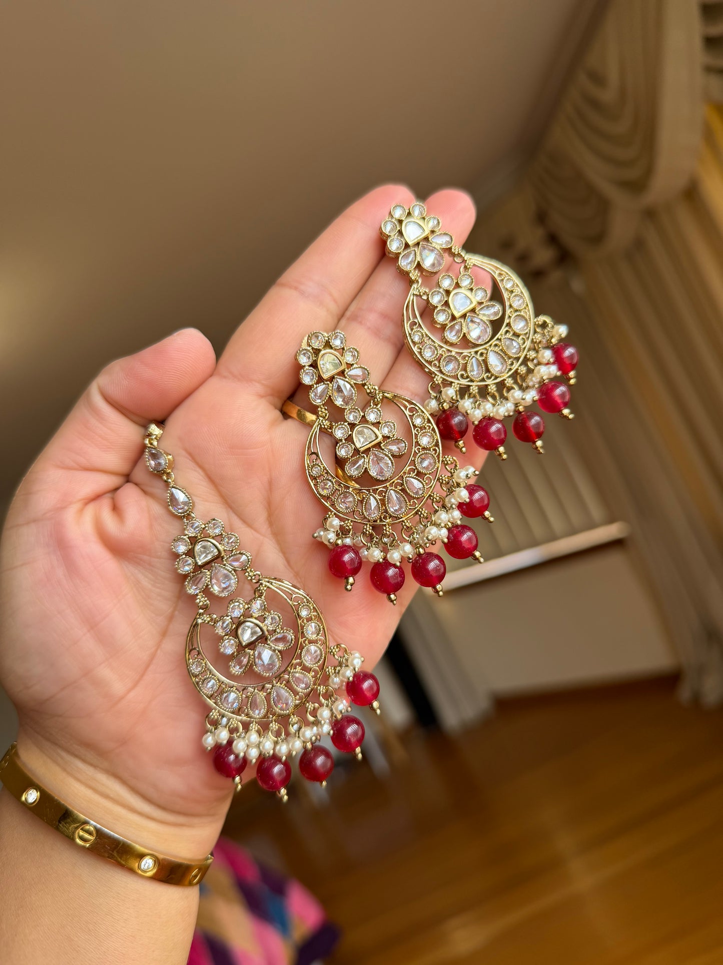 Premium tyani with polki necklace set