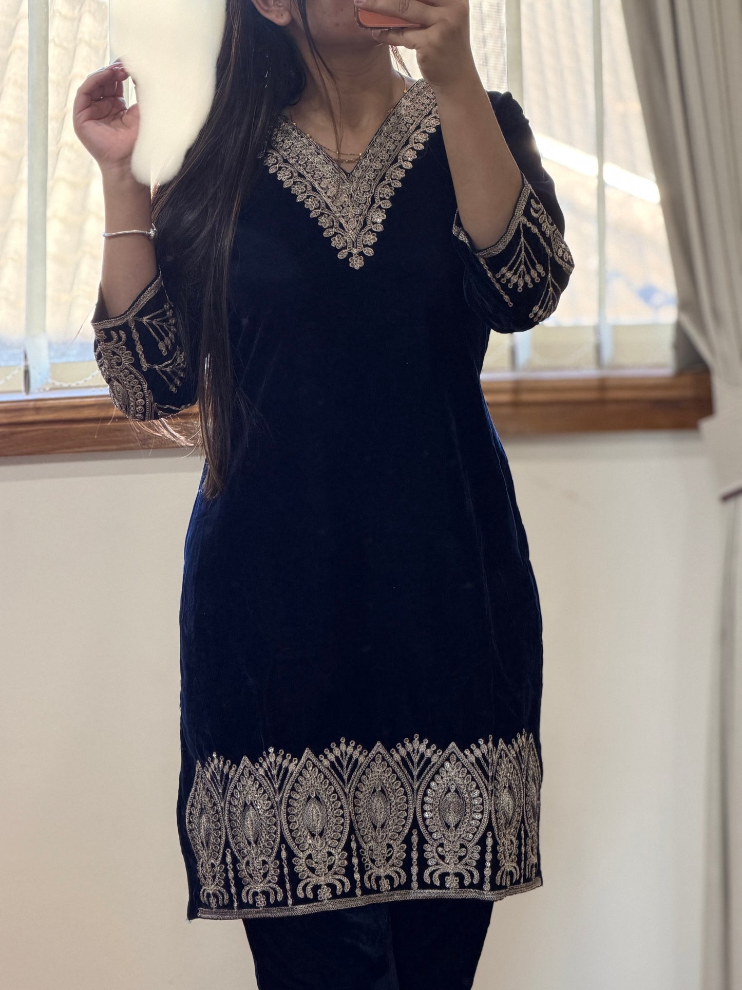 Velvet cord set( Blue)