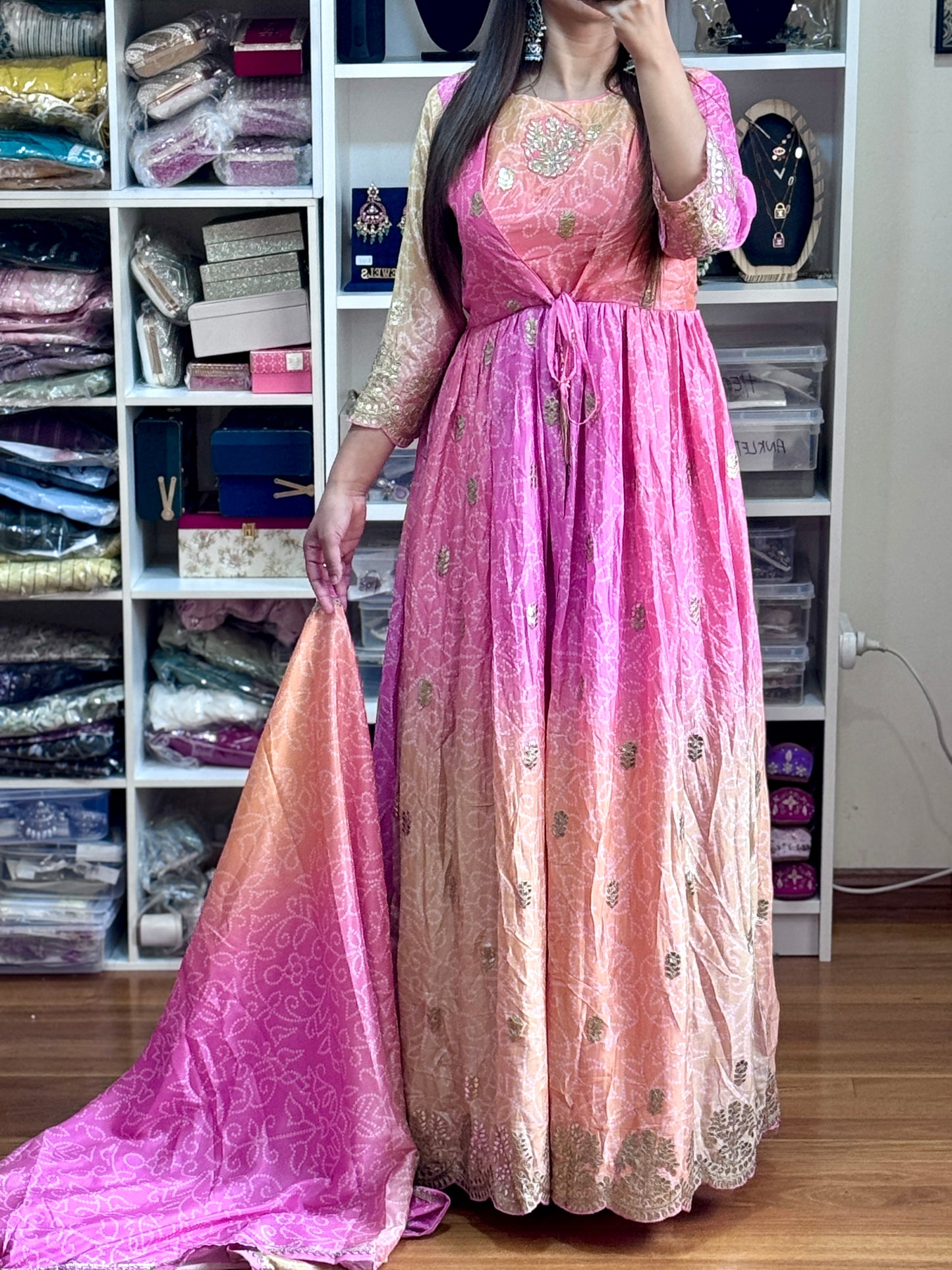 PREMIUM SILK ANARKALI(Free size stitch)