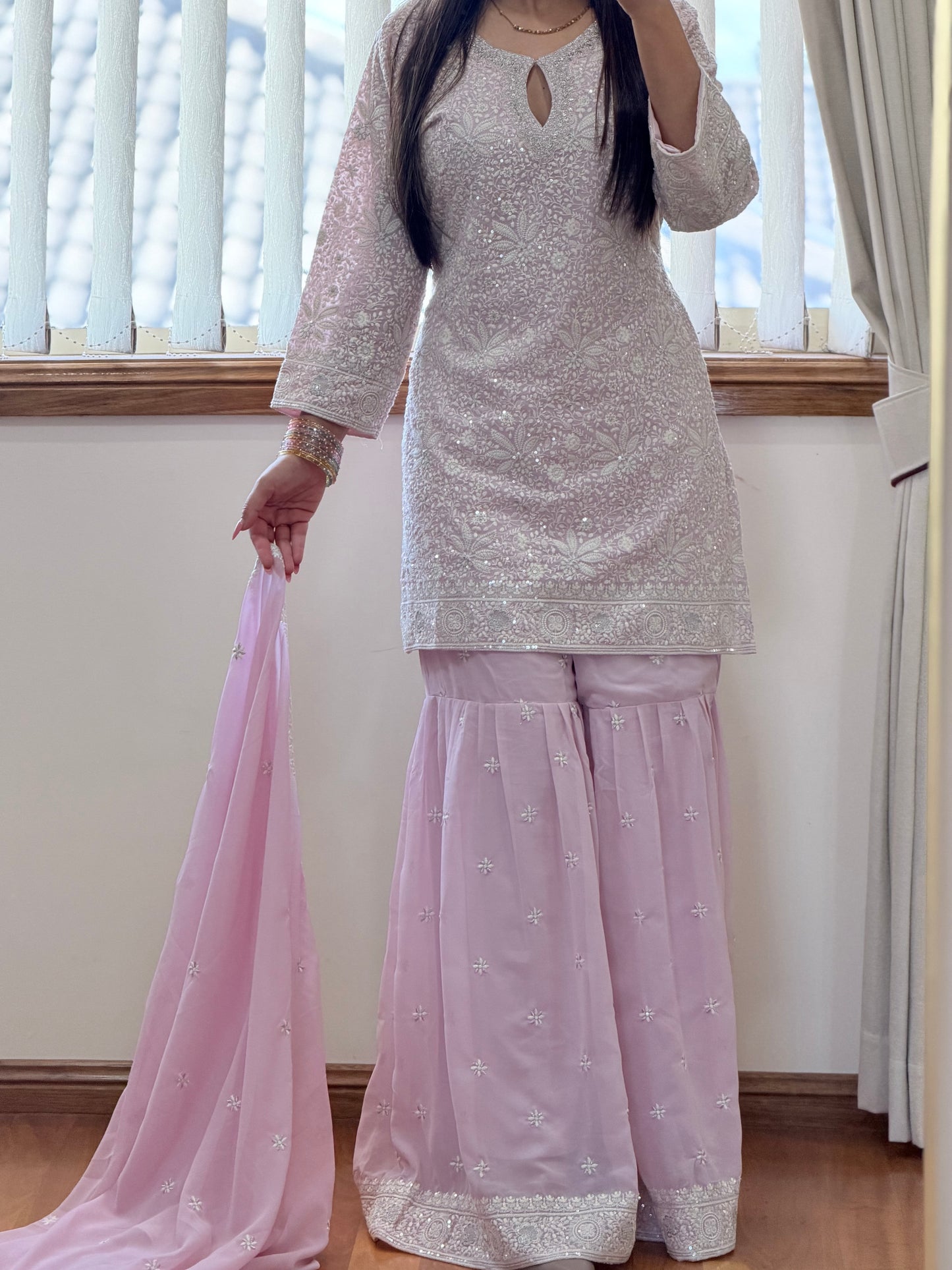 Premium Georgette Heavy Work Sharara Set