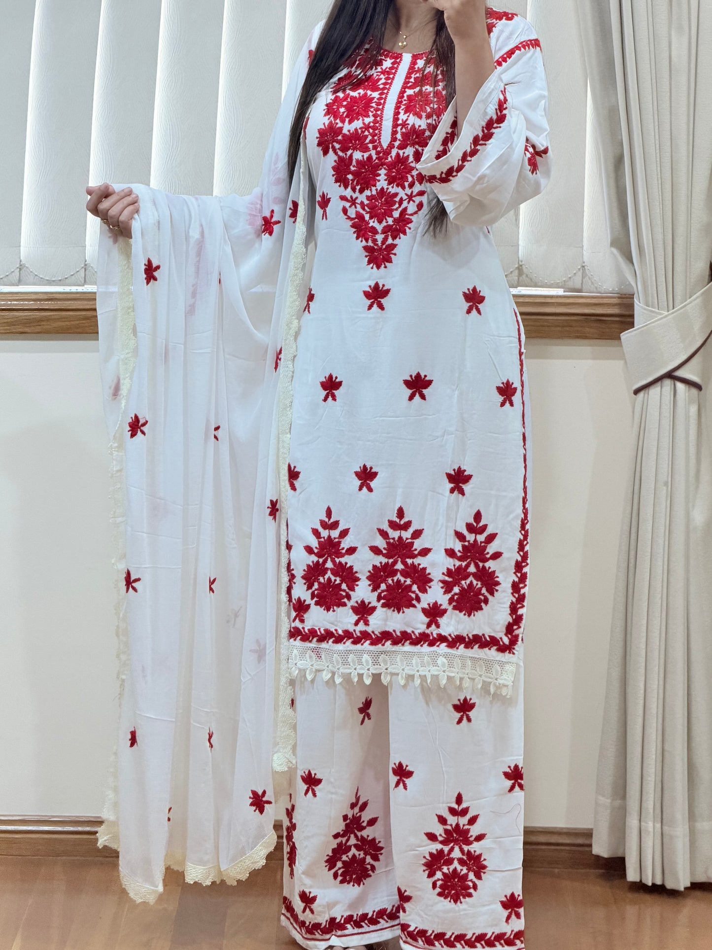 Heavy Lucknowi Work Rayon Suit