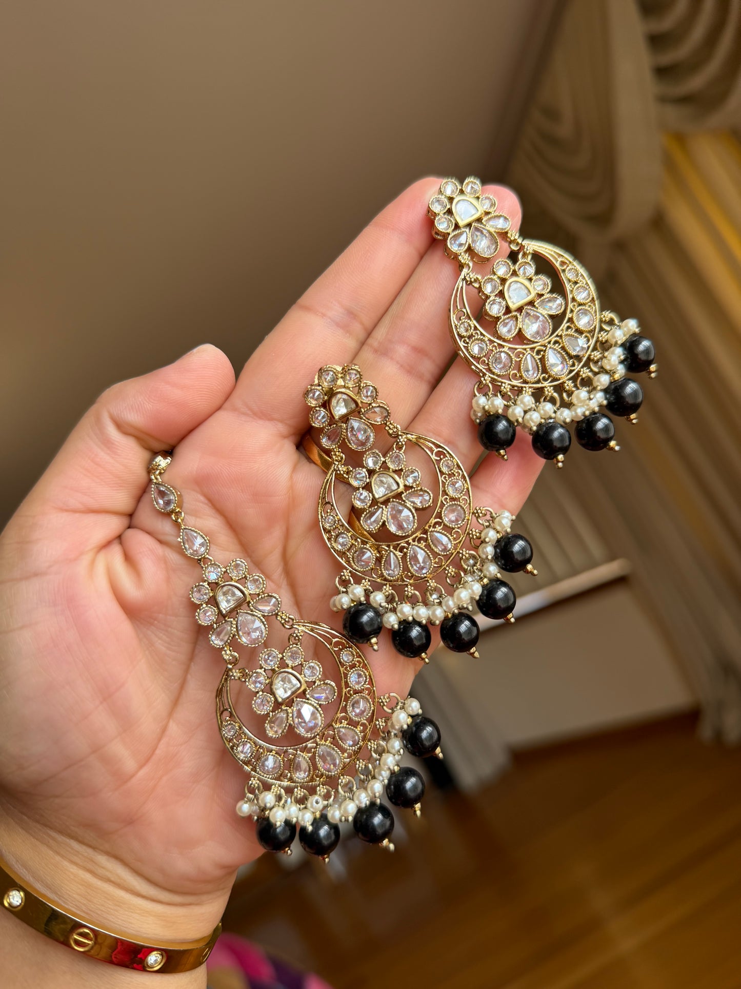 Premium tyani with polki necklace set