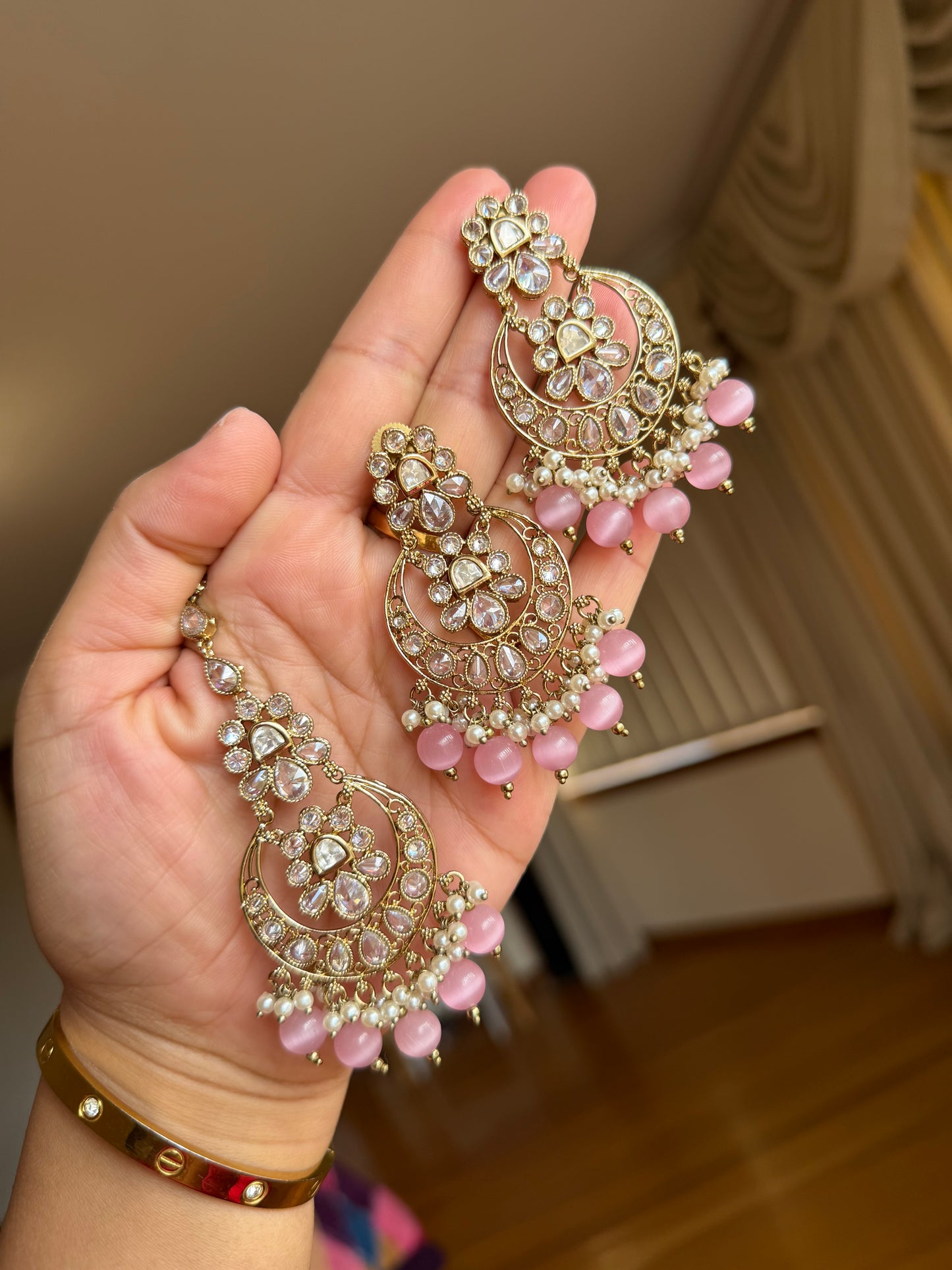 Premium tyani with polki necklace set