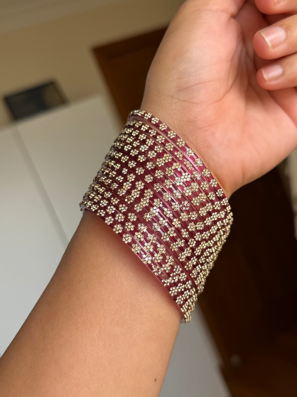 Glass bangles(Wine Maroon )