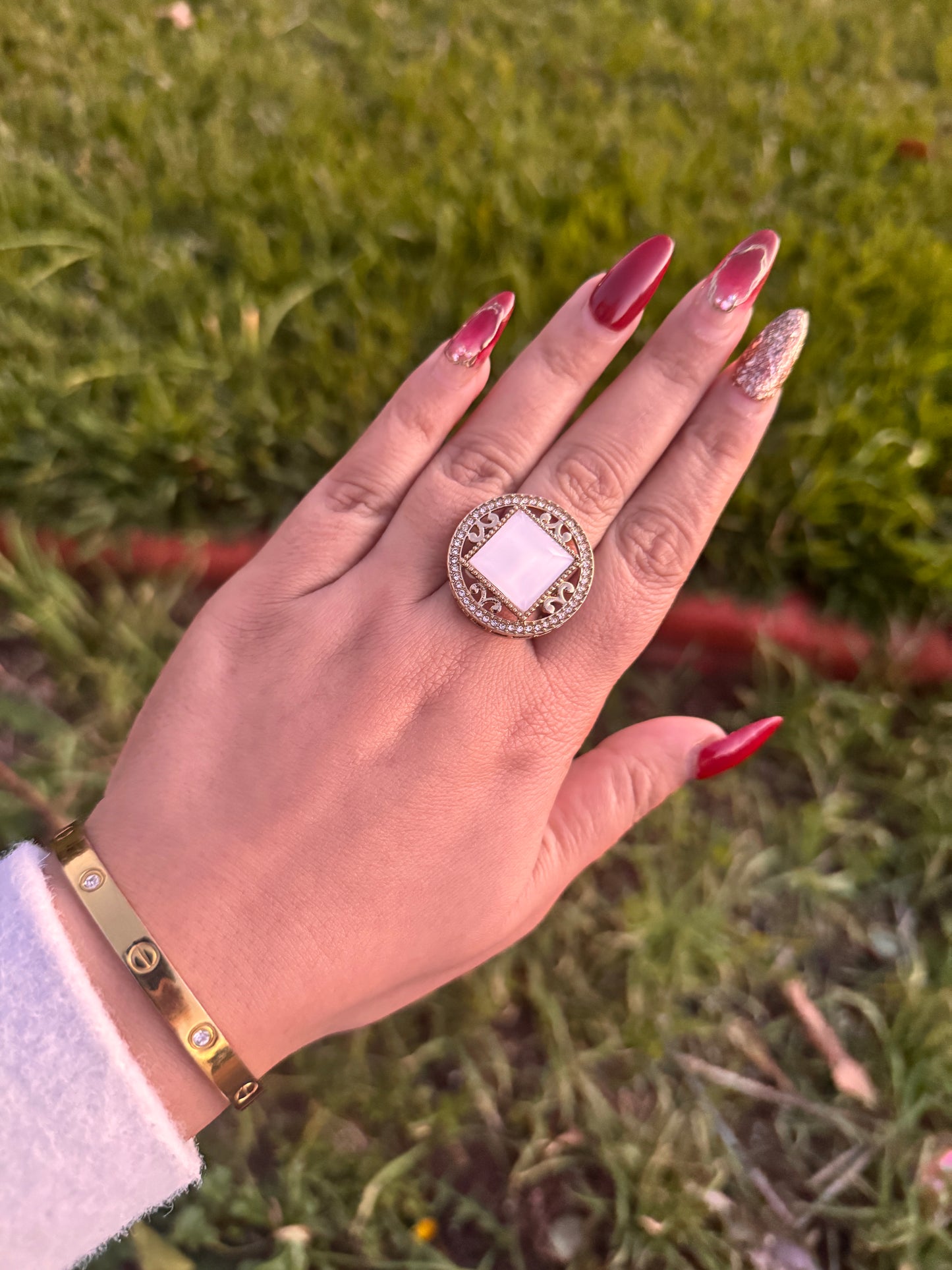 Polki ring (Adjustable)