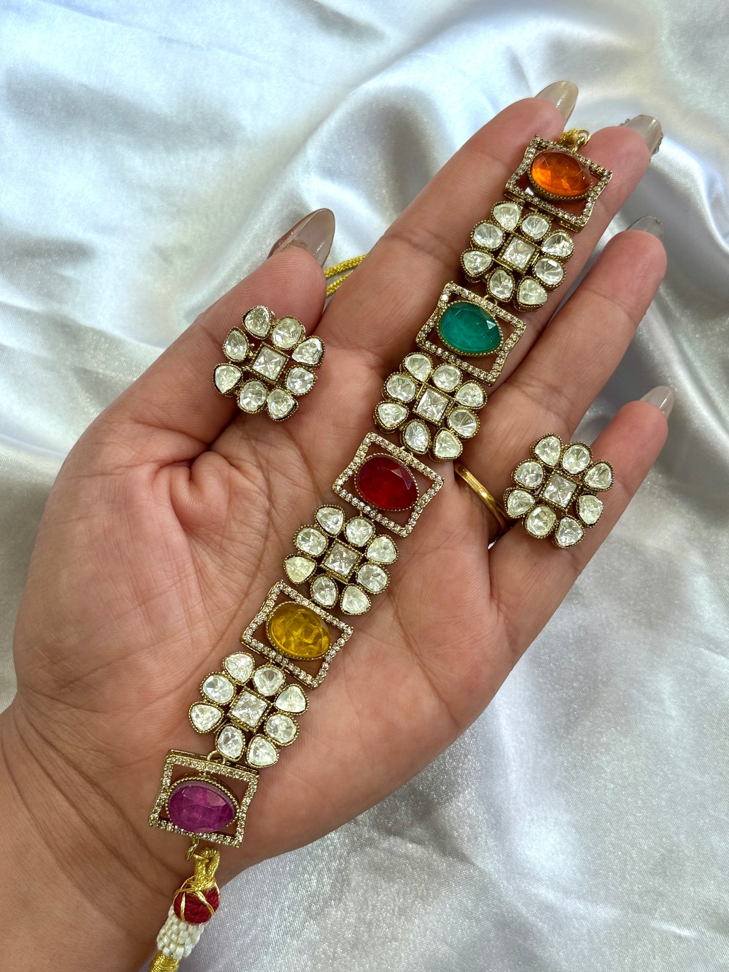 Premium moissanite necklace set( Multi)