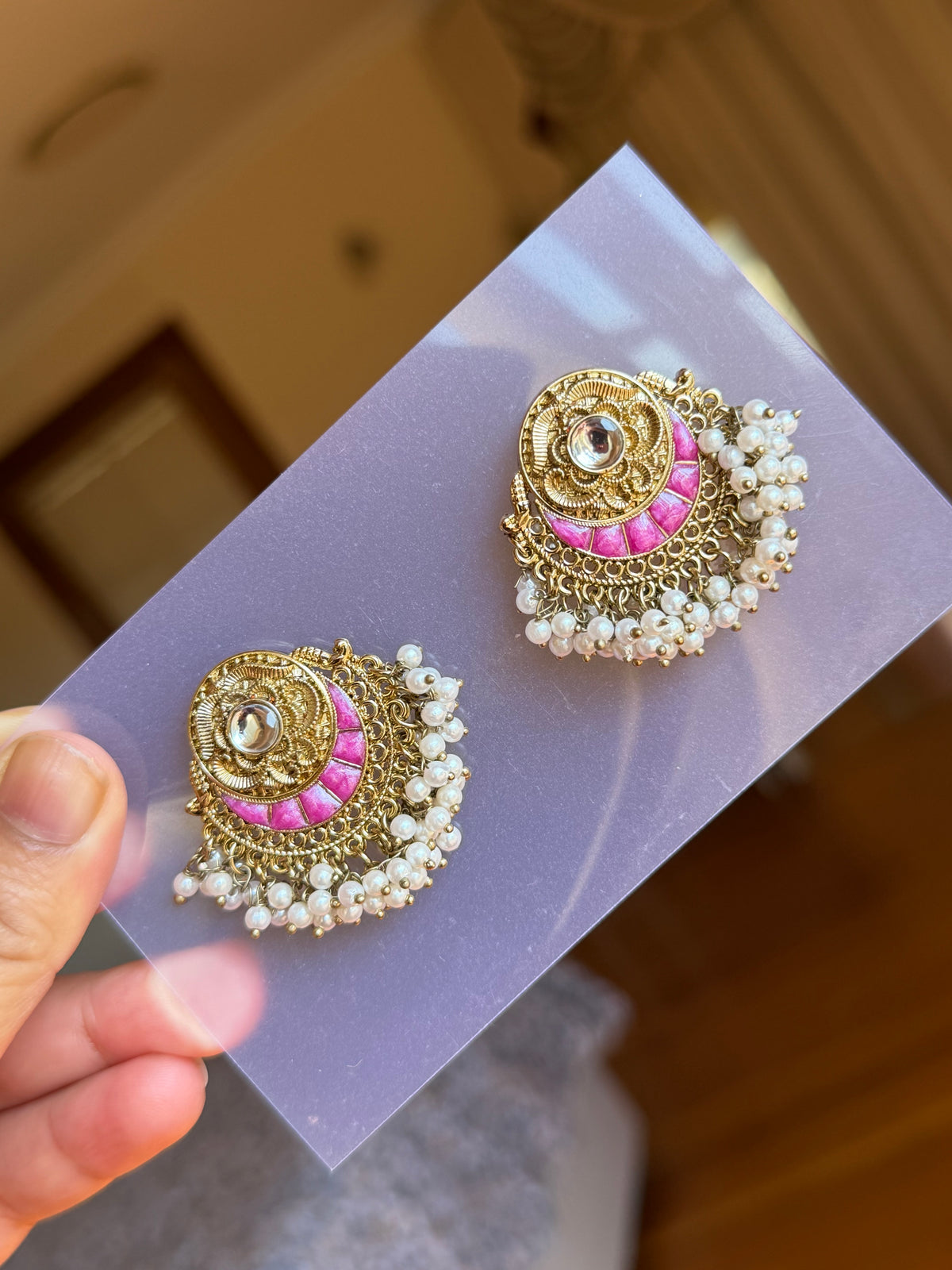 Kundan stud earrings