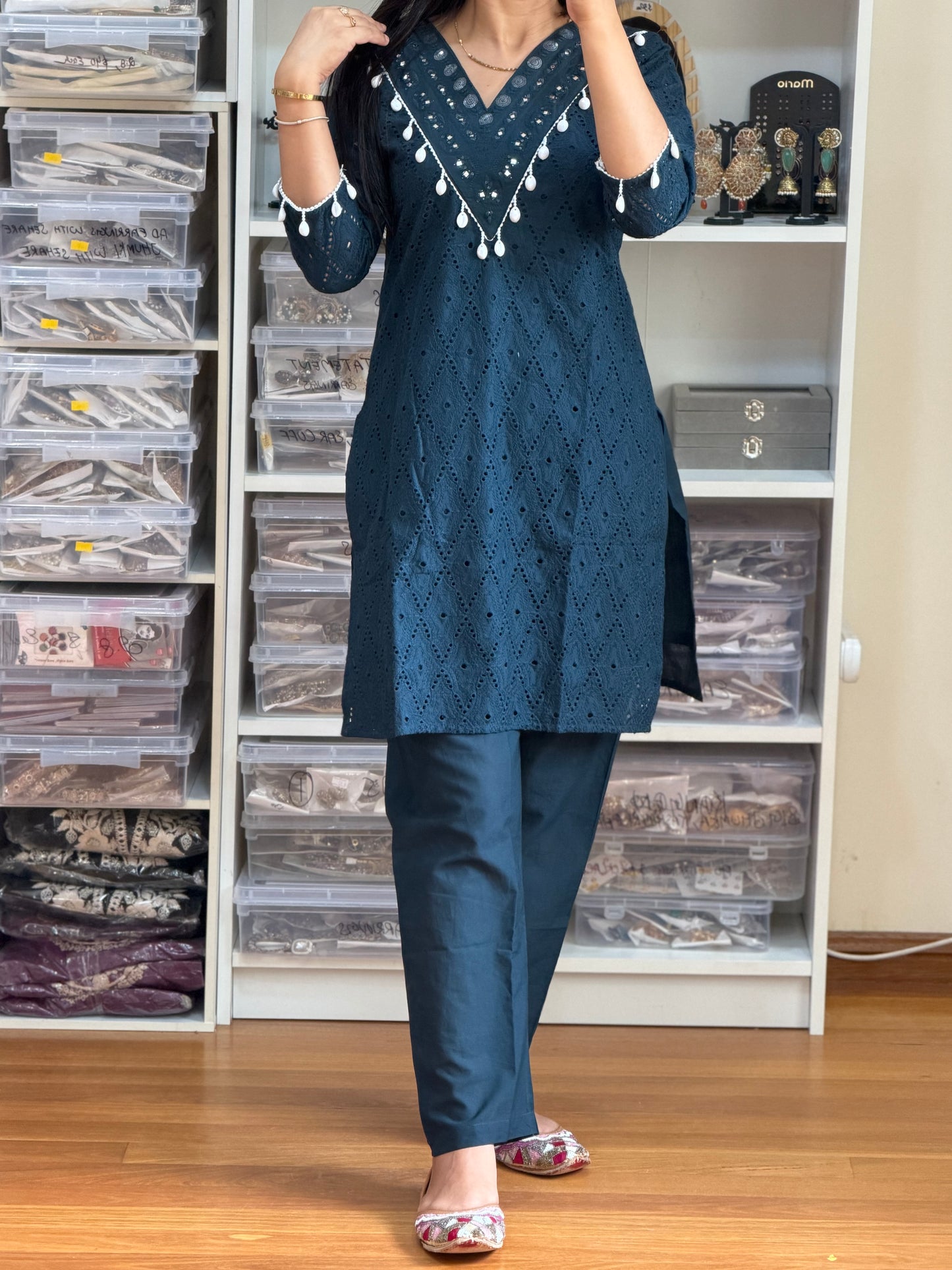 Elegant Cotton Chikankari Cord Set