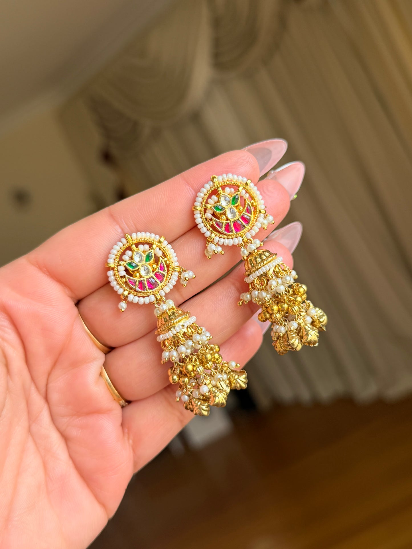 Pachi kundan chokar set