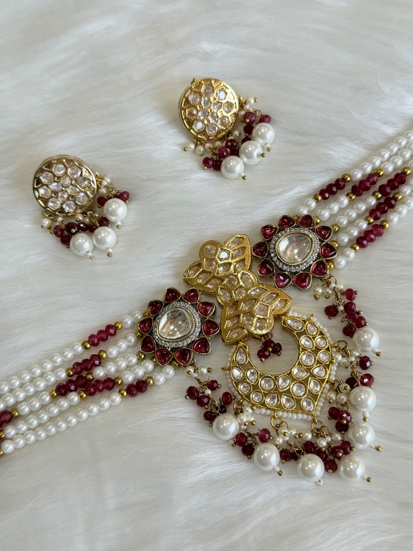 Premium polki kundan chokar set