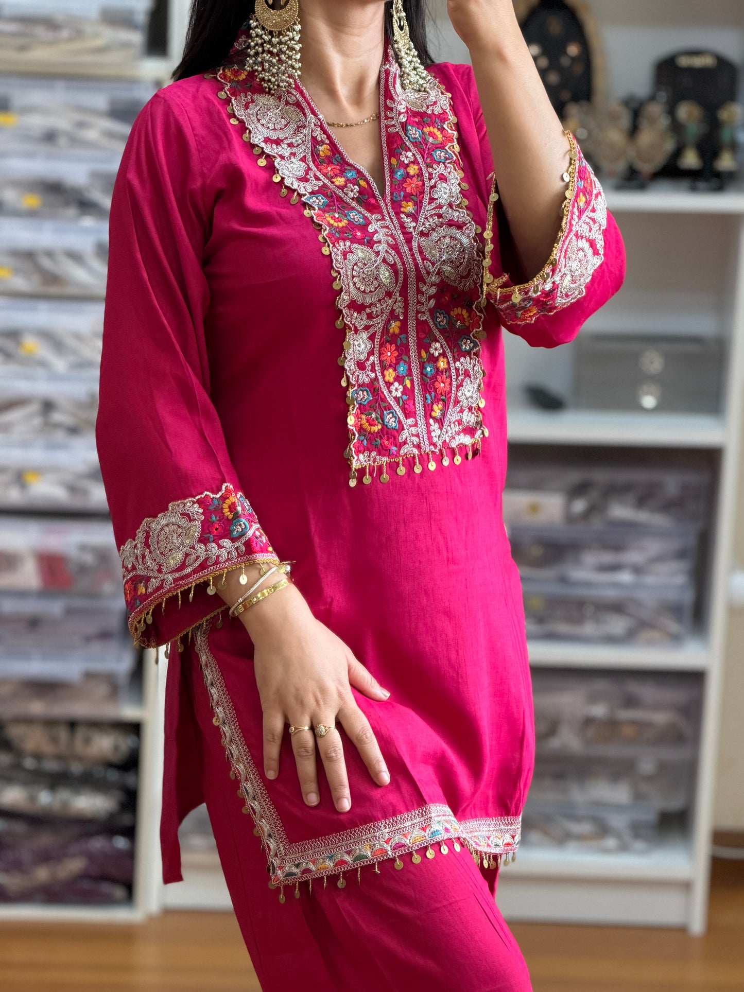 Premium Cotton Designer Co-Ord Set with Elegant Work