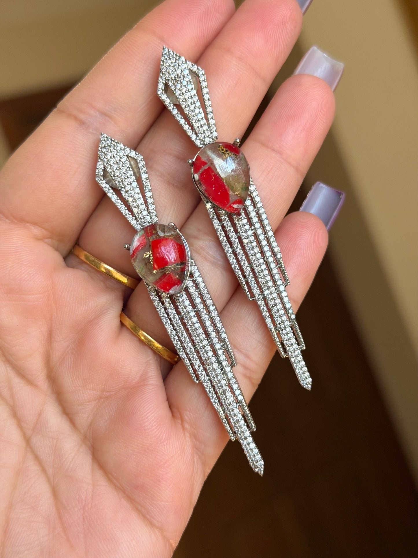 Premium Ad earrings with moissanite