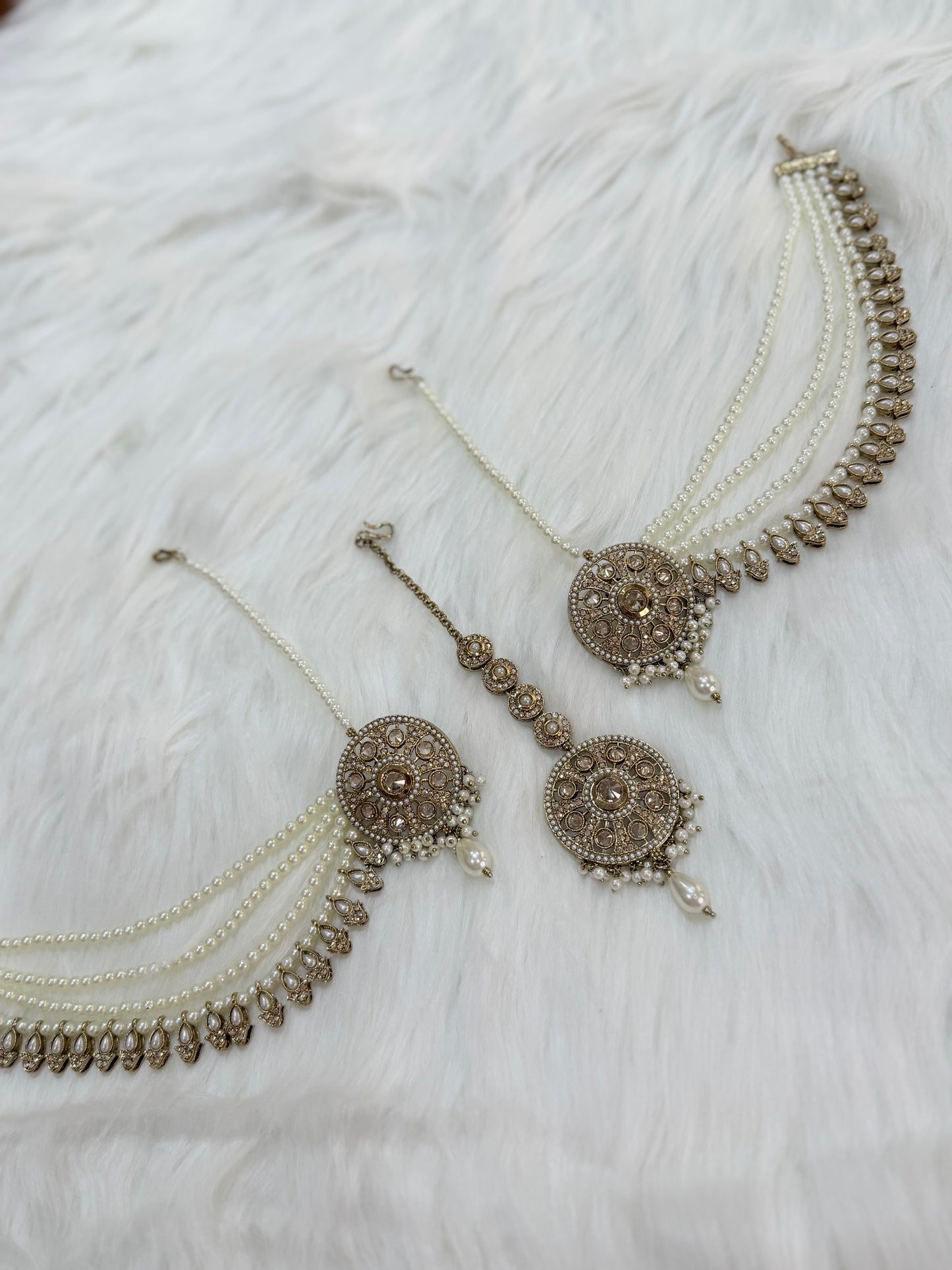 Polki earrings with attached sehare