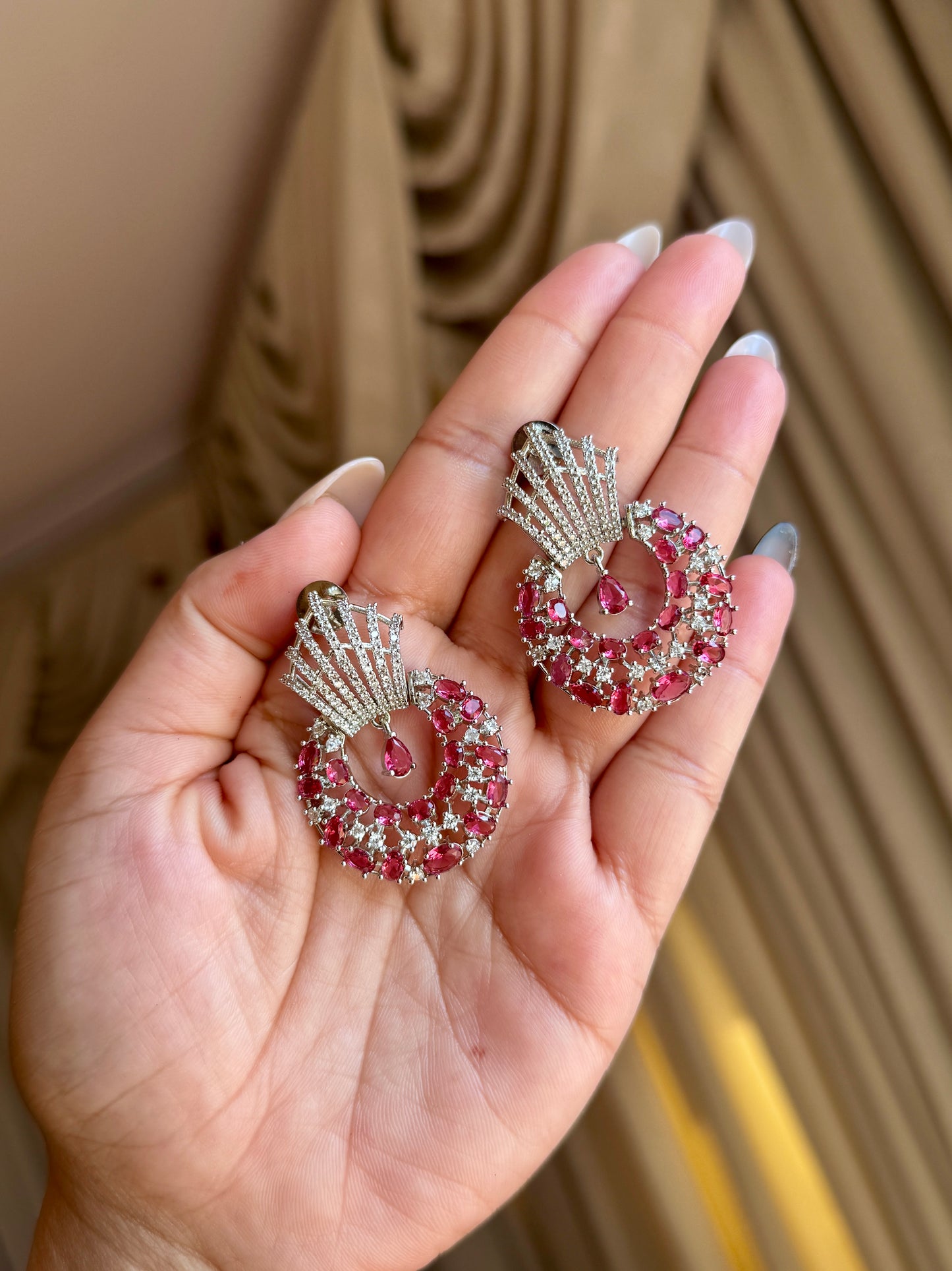 Premium ad earrings ruby