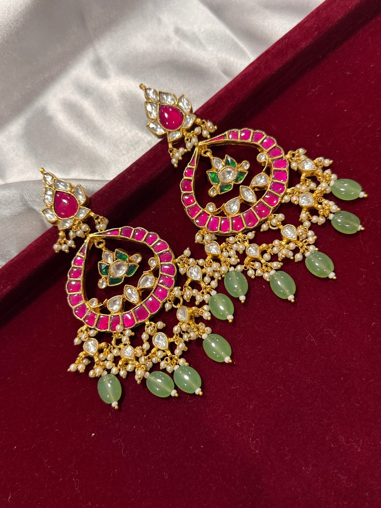 Premium Pachi kundan earrings