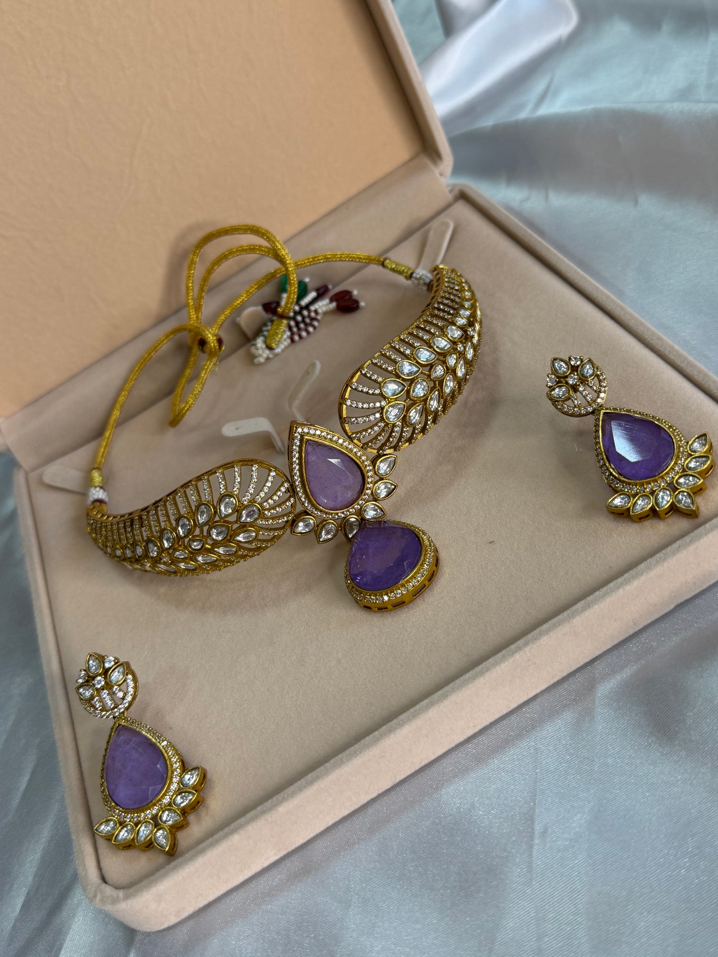 Premium moissanite necklace set(Lavender)