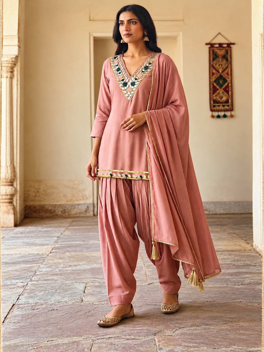 Roman silk salwar suit