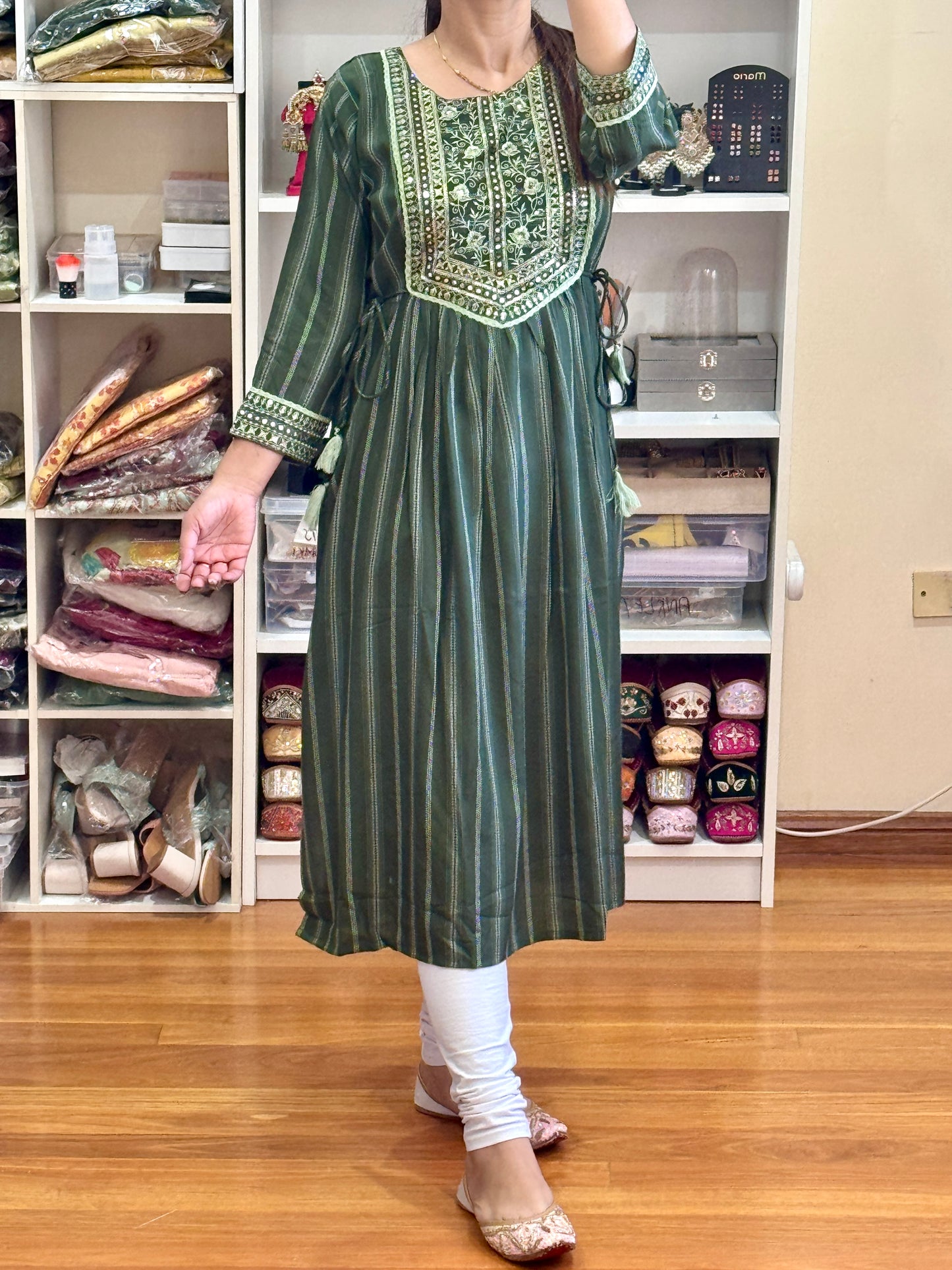 Naira cut one piece kurti( free size)