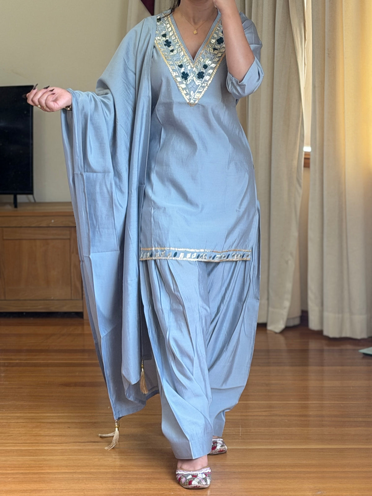 Roman silk salwar suit
