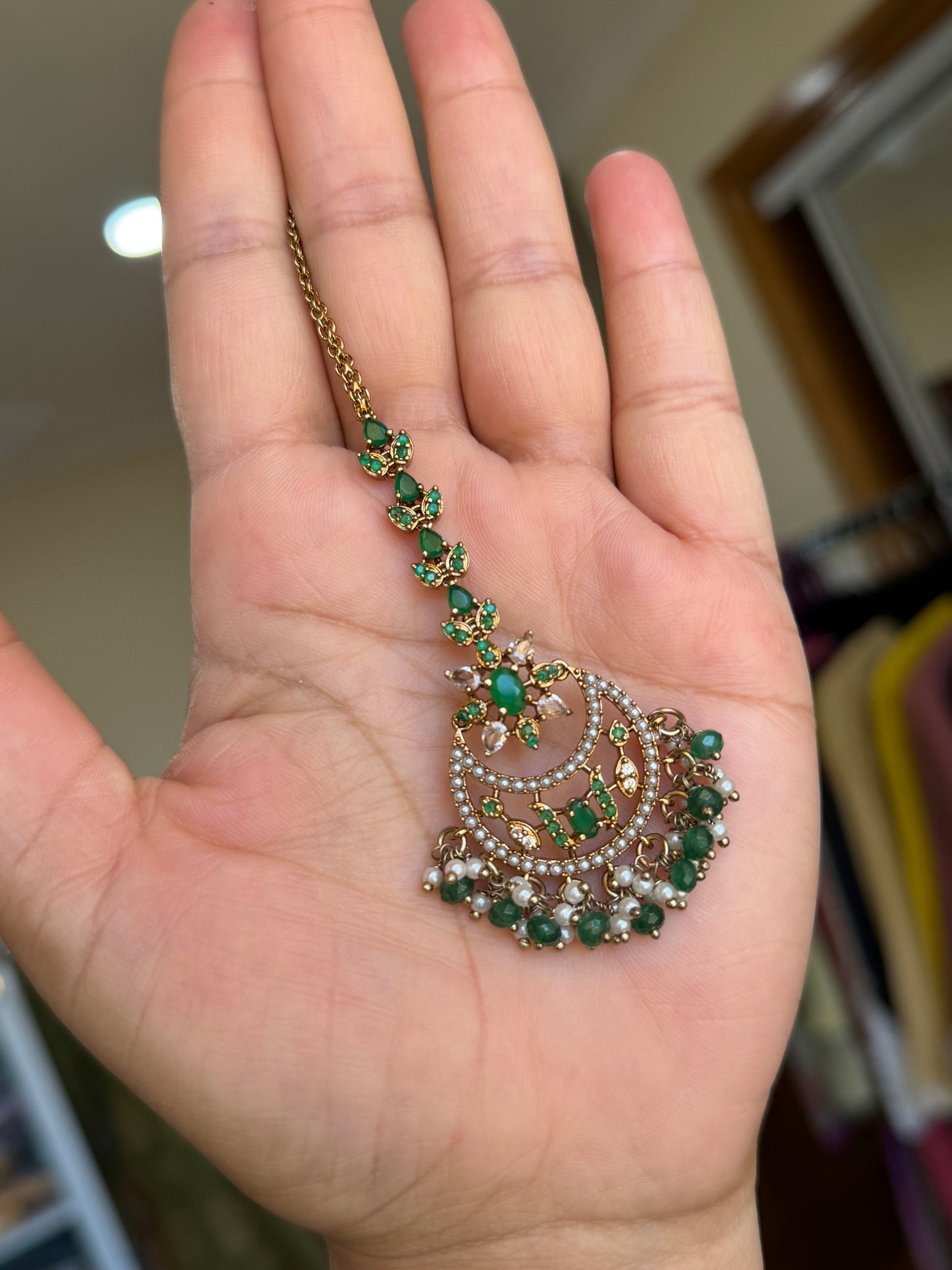 Ad earrings with tikka