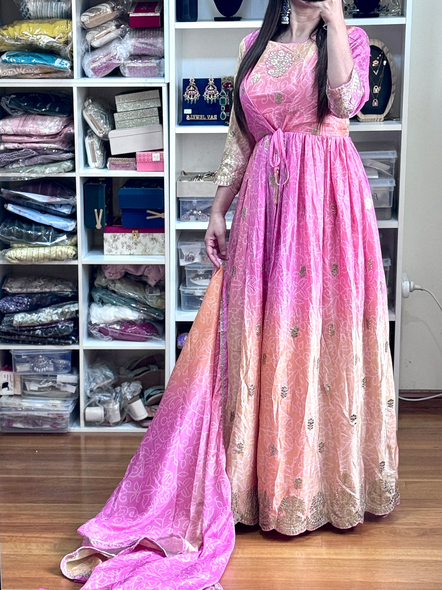 PREMIUM SILK ANARKALI(Free size stitch)