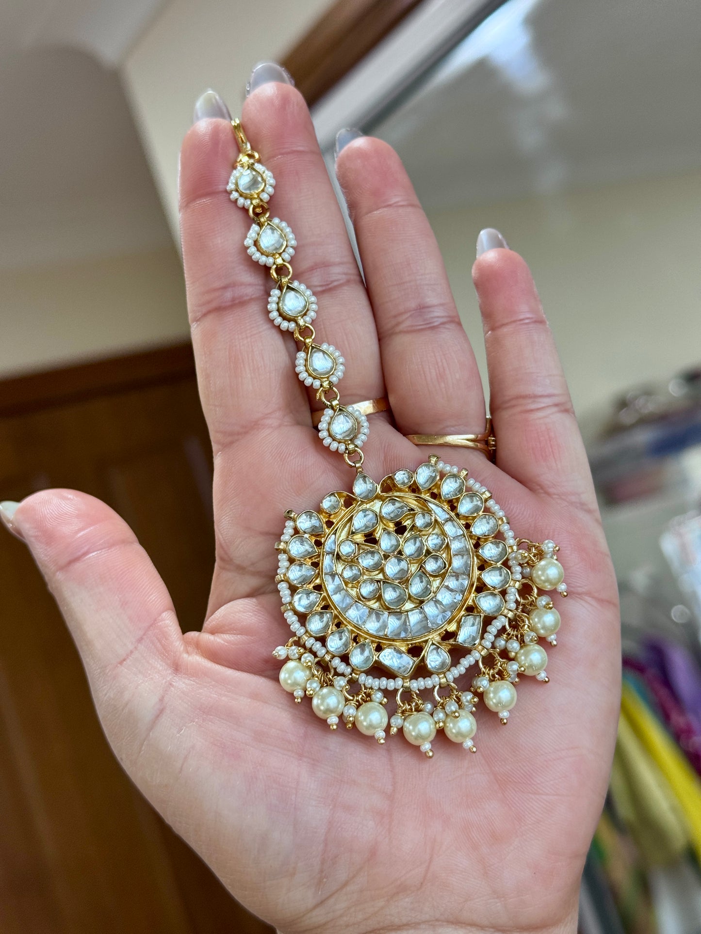 Pachi kundan earrings tikka set