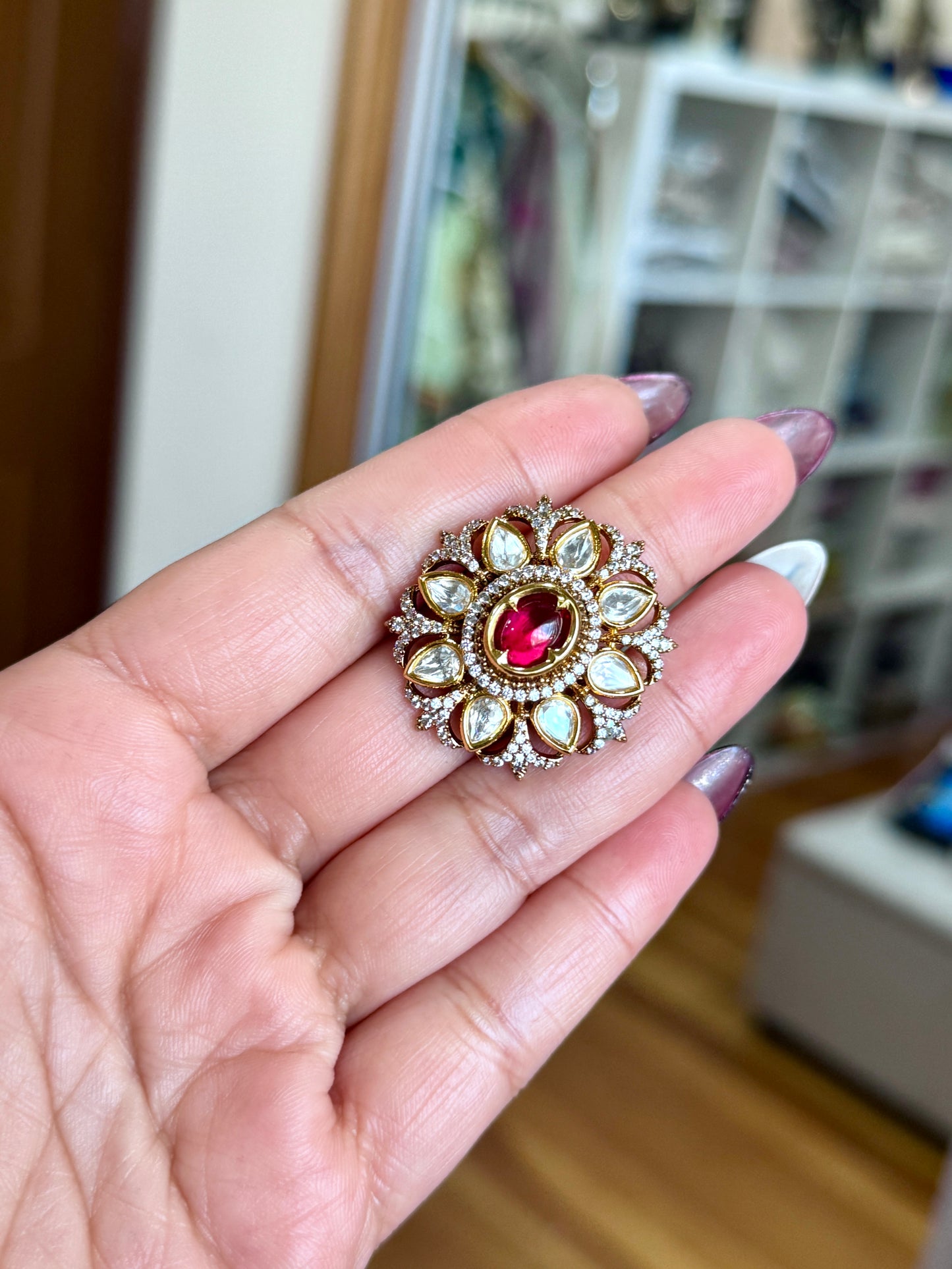 Premium tyani kundan ring( Adjustable)