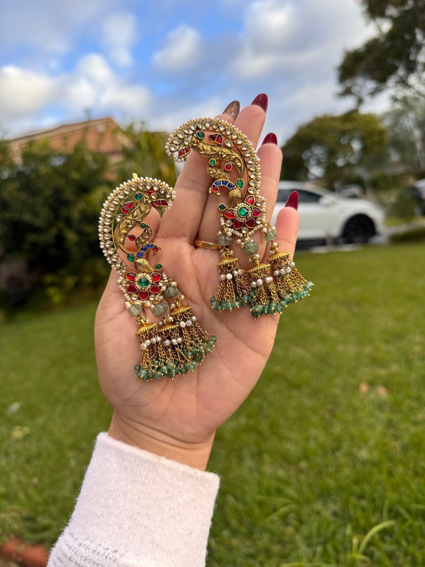 Statement Ear Cuff Jhumka Earrings