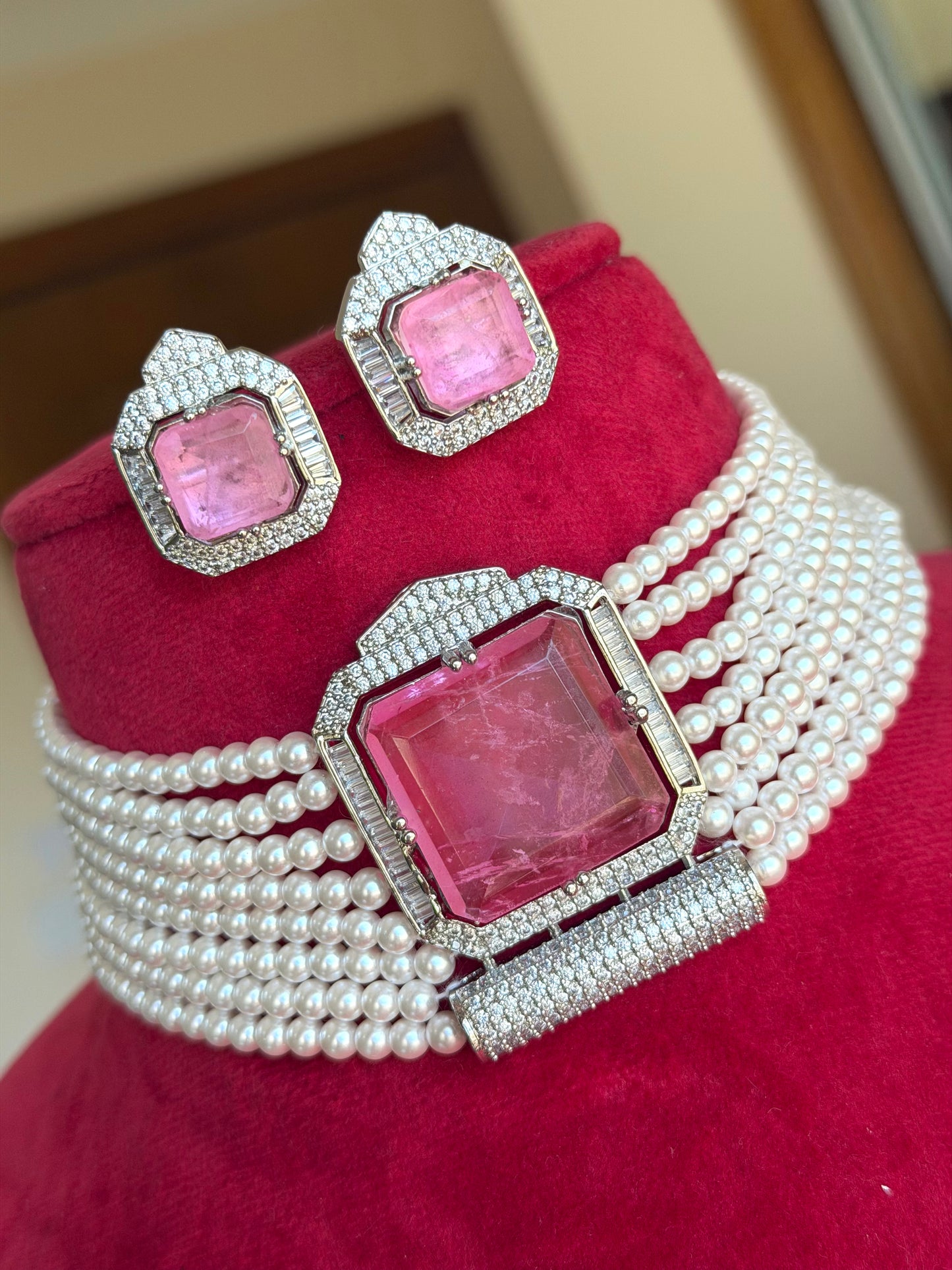 Premium moissanite Ad necklace set