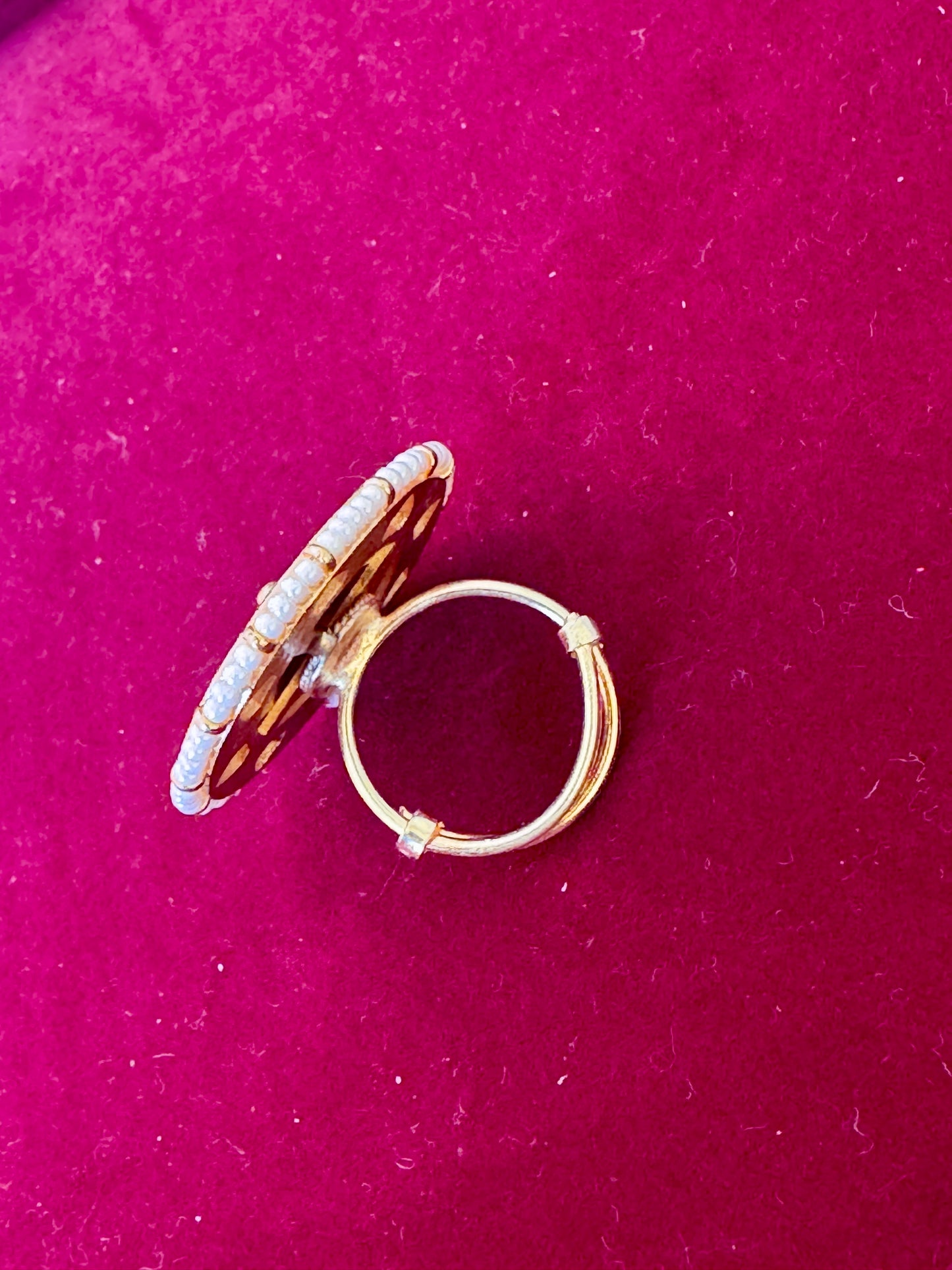 Pachi kundan adjustable ring