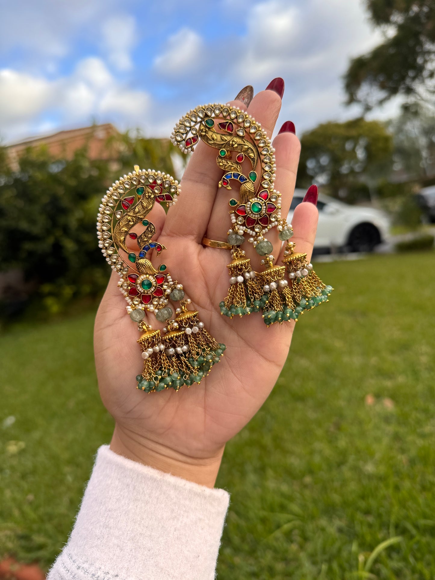 Statement Ear Cuff Jhumka Earrings