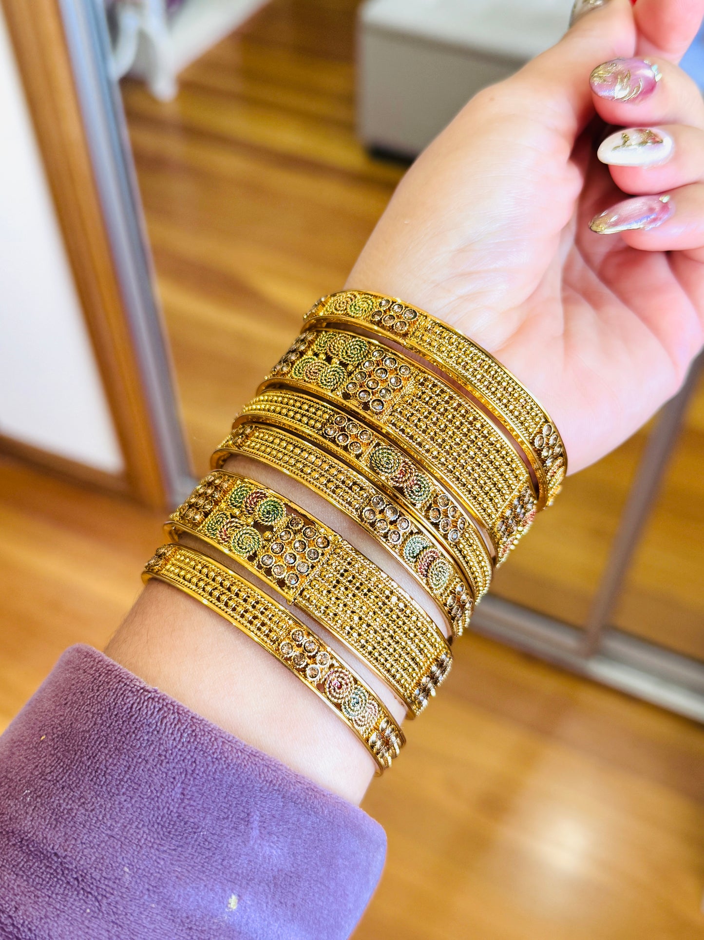 Gold look bangles set