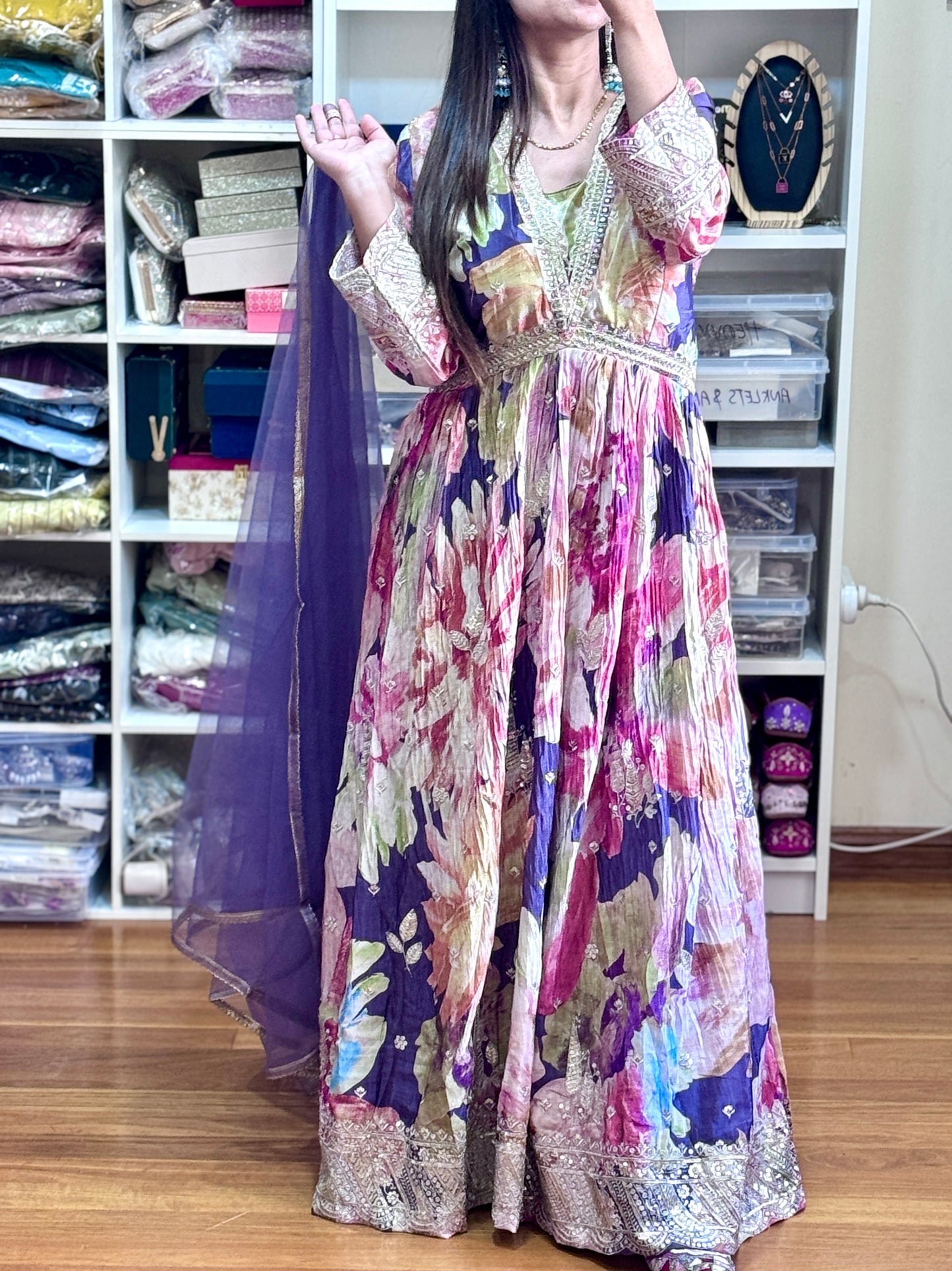 PREMIUM SILK ANARKALI(Free size stitch)