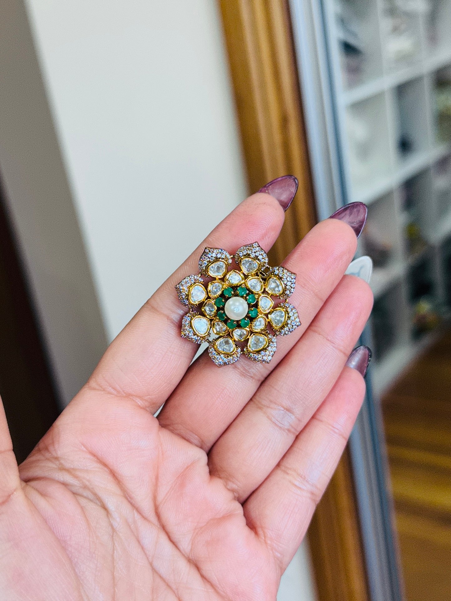 Premium tyani kundan ring(Adjustable)