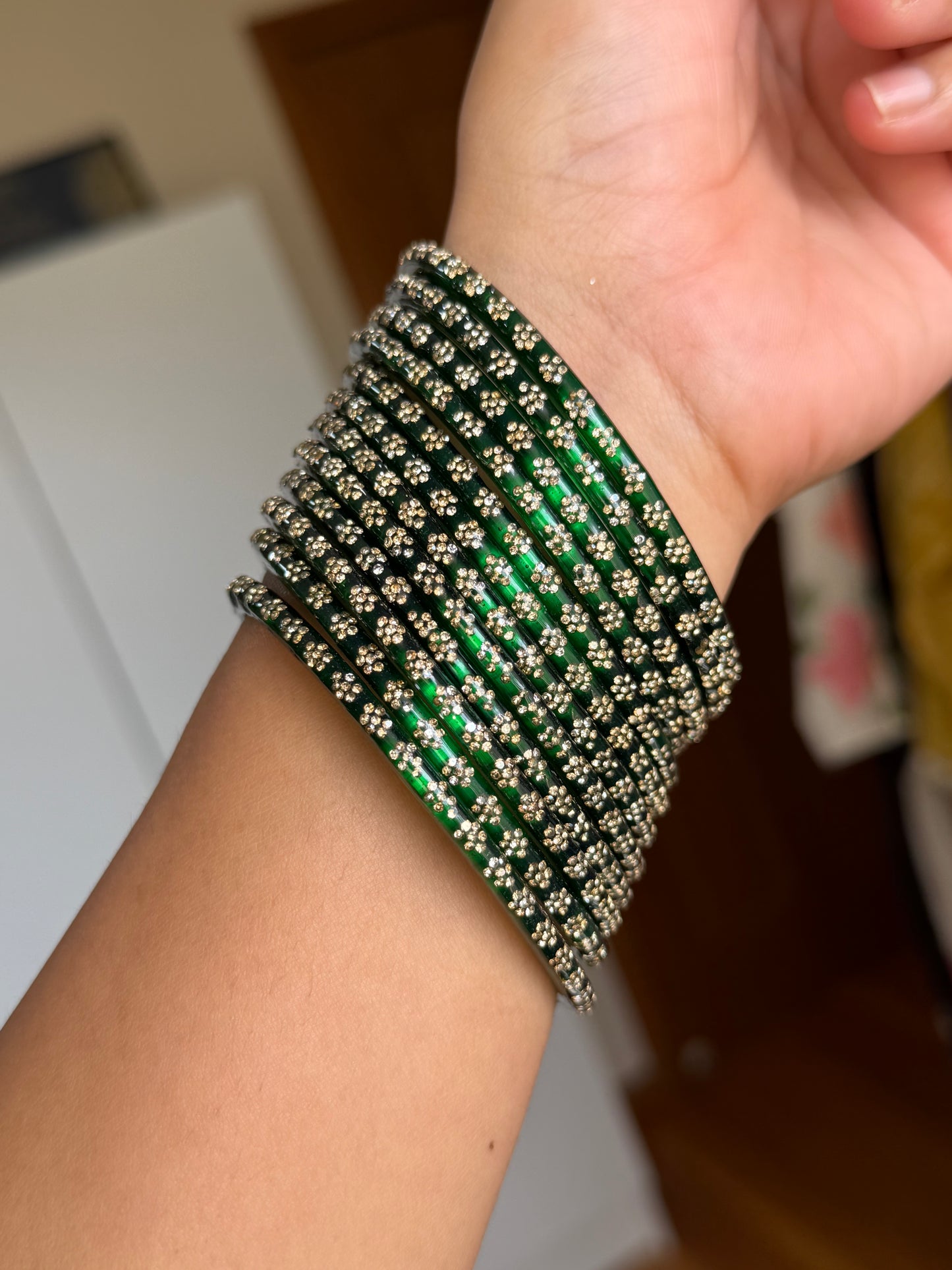 Glass bangles( green)