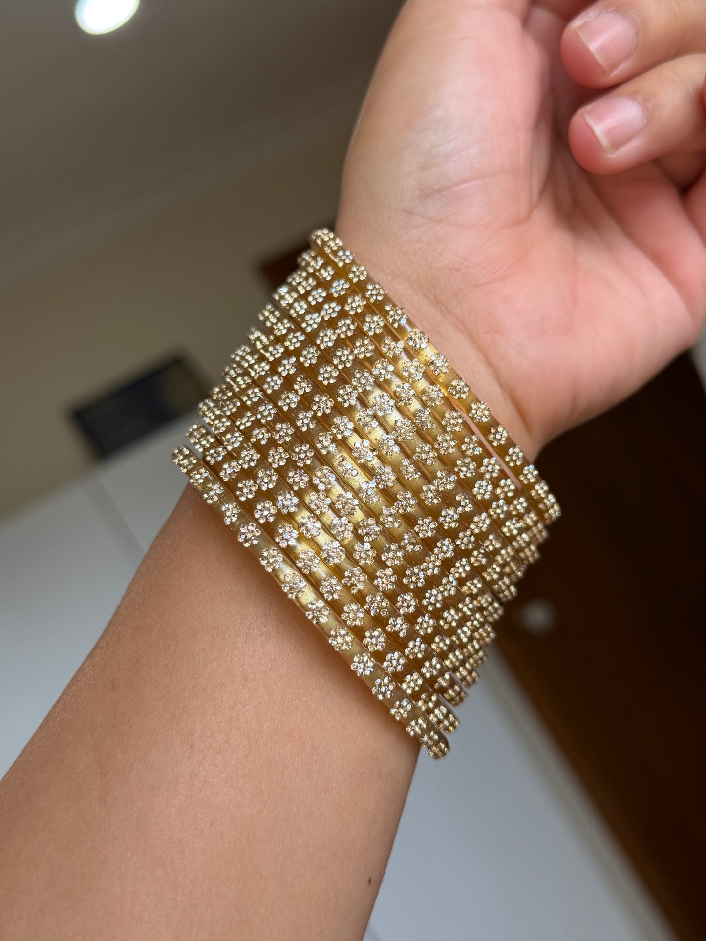 Glass bangles(Champagne Gold colour)