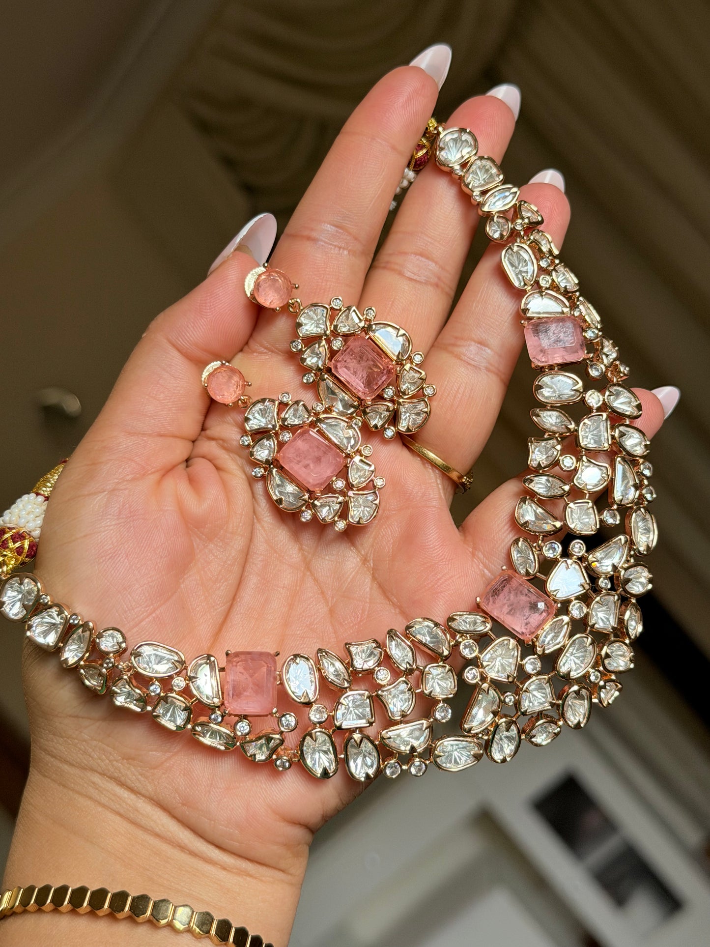 Premium Moissanite Set(Baby pink)