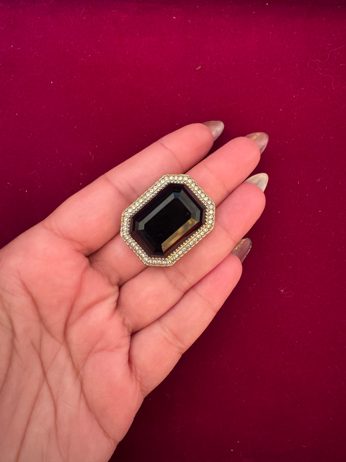 Oversized adjustable ring( black)