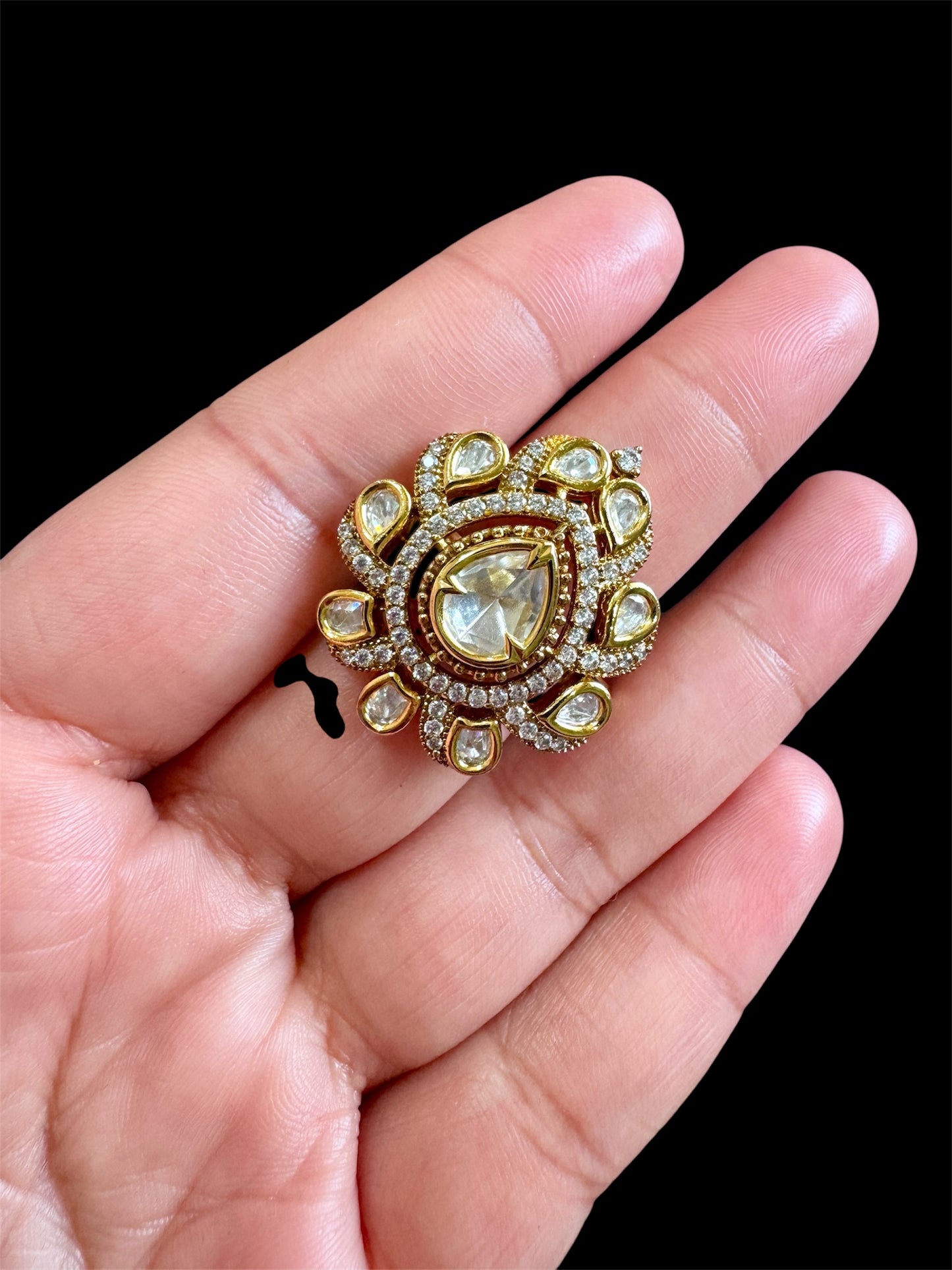 Premium tyani kundan ring( Adjustable)