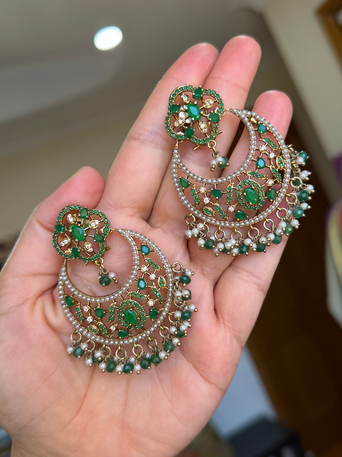 Ad earrings with tikka