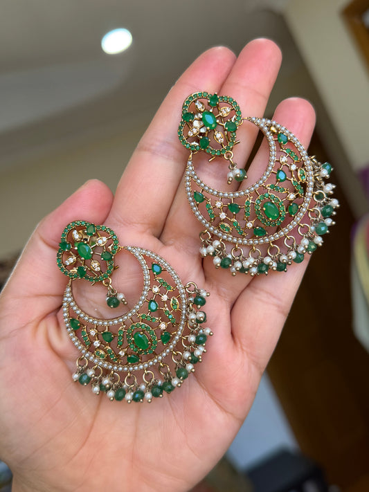 Ad earrings with tikka