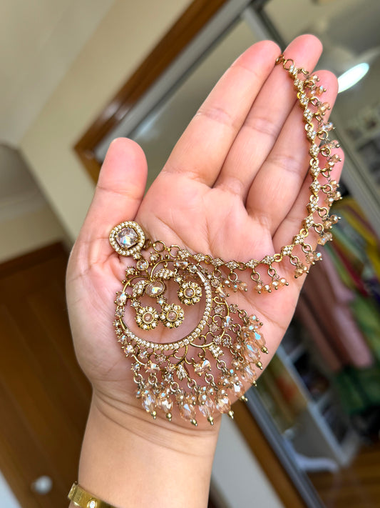 Premium Ad earrings with tikka