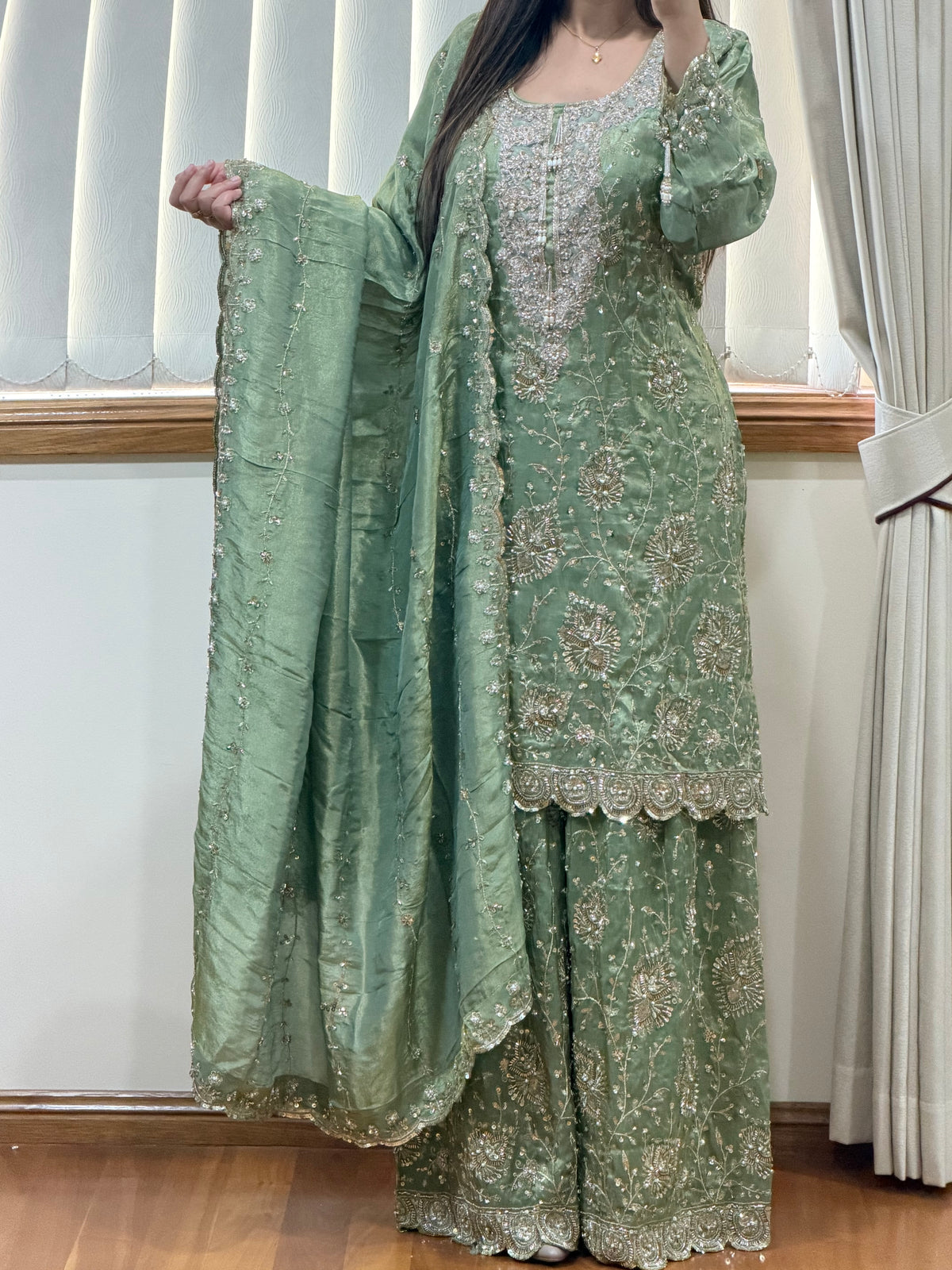 ✨ Premium Shimmer Sharara Suit
