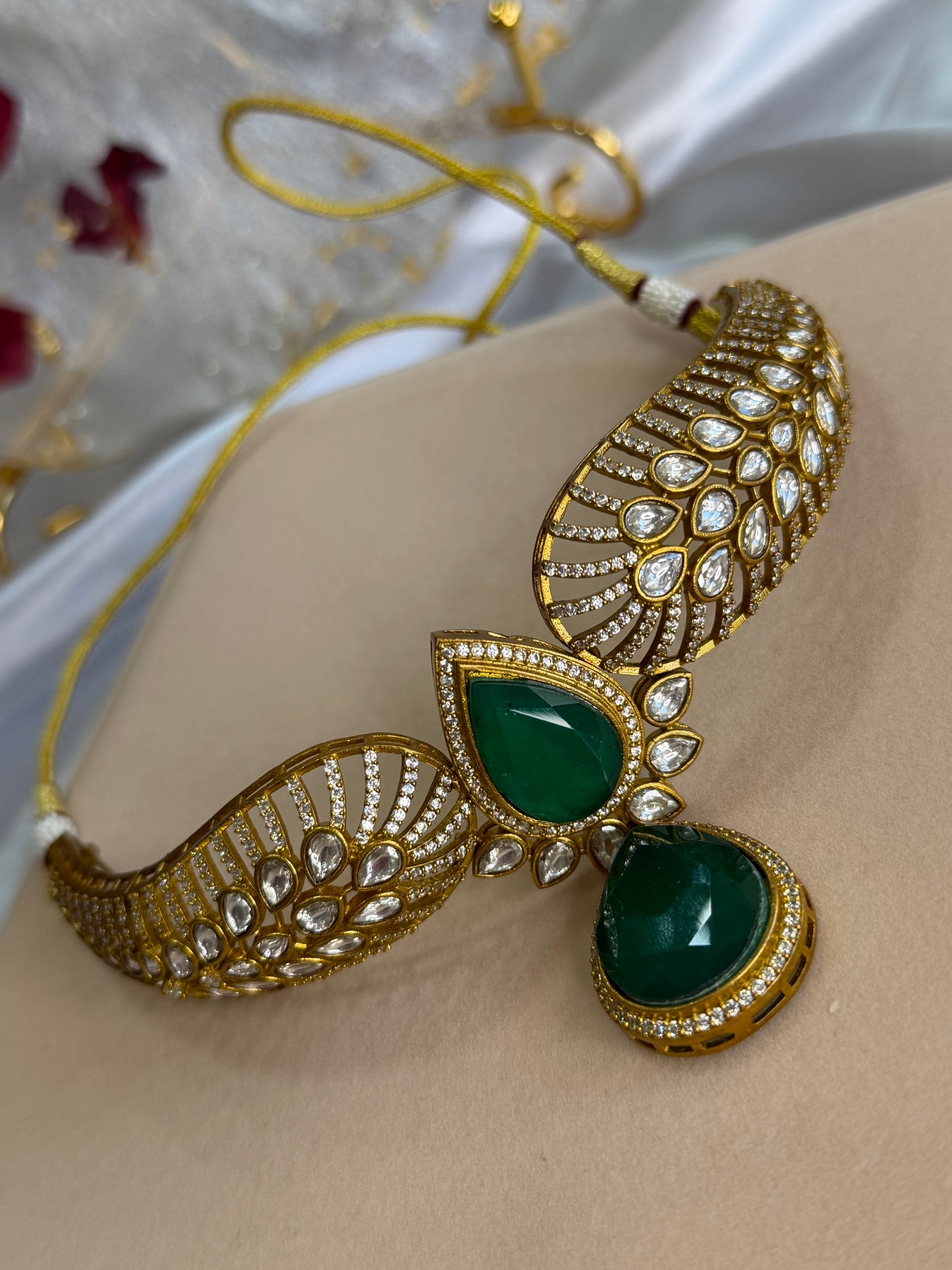 Premium moissanite necklace set(Green)