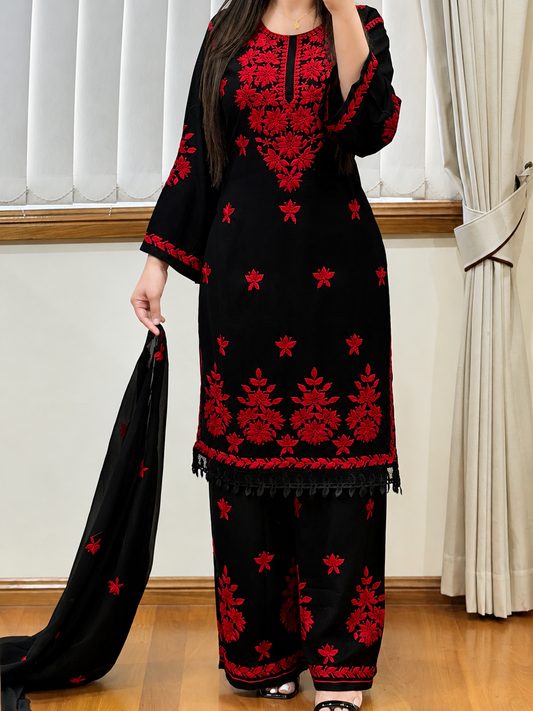 Heavy Lucknowi Work Rayon Suit