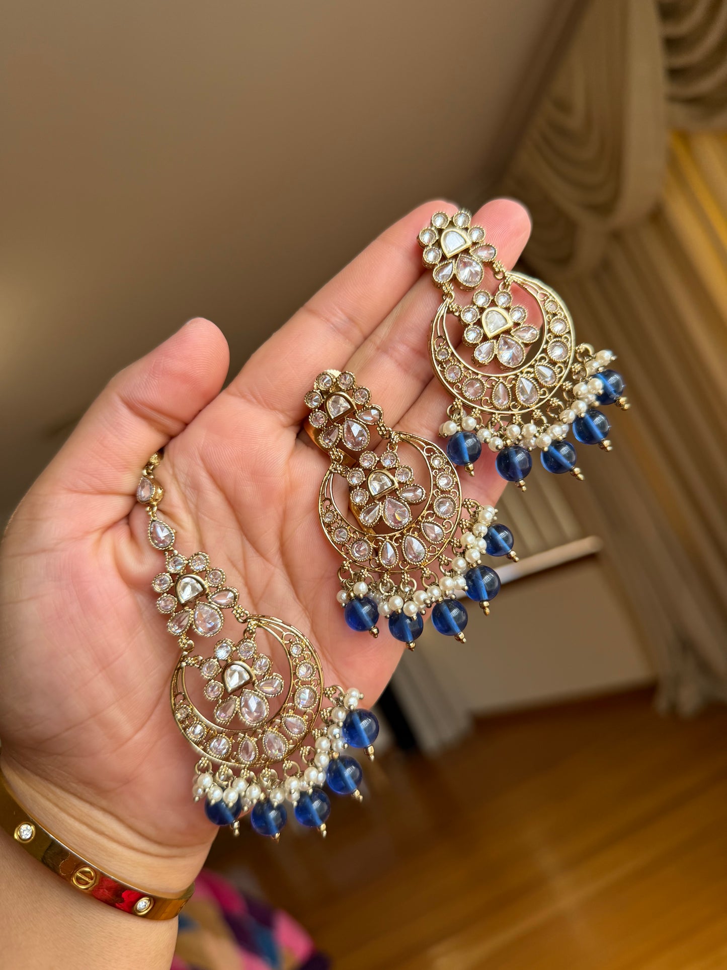 Premium tyani with polki necklace set