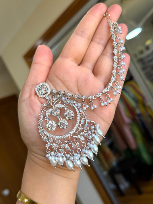 Premium Ad earrings with tikka