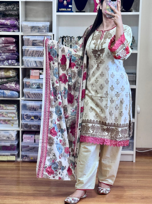 HEAVY LAWN COTTON KARACHI PRINT SUIT